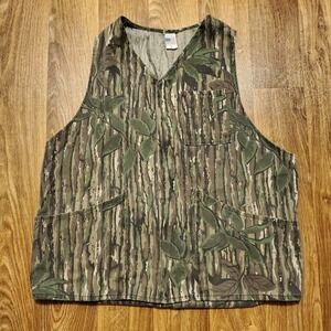 Vintage Realtree Vest Camouflage Zippered Men‎ Large Back Pouch USA Made Hunting